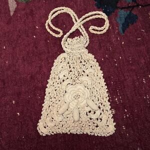 Authentic Antique Crochet Drawstring Purse 🕊️ Edwardian Era through 1920s